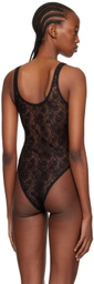 Le Petit Trou Black Semi-Sheer Bodysuit