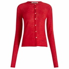 Auralee Women's Cashmere Knit Cardigan in Red/Orange