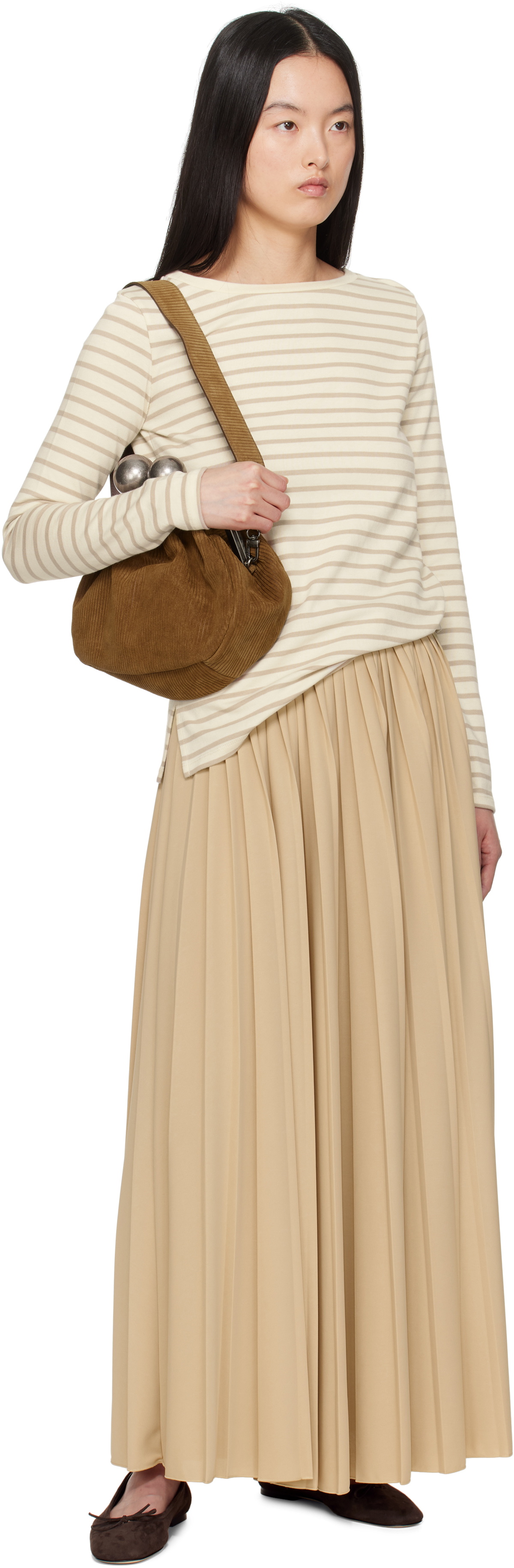 Weekend Max Mara Tan Bleu Maxi Skirt