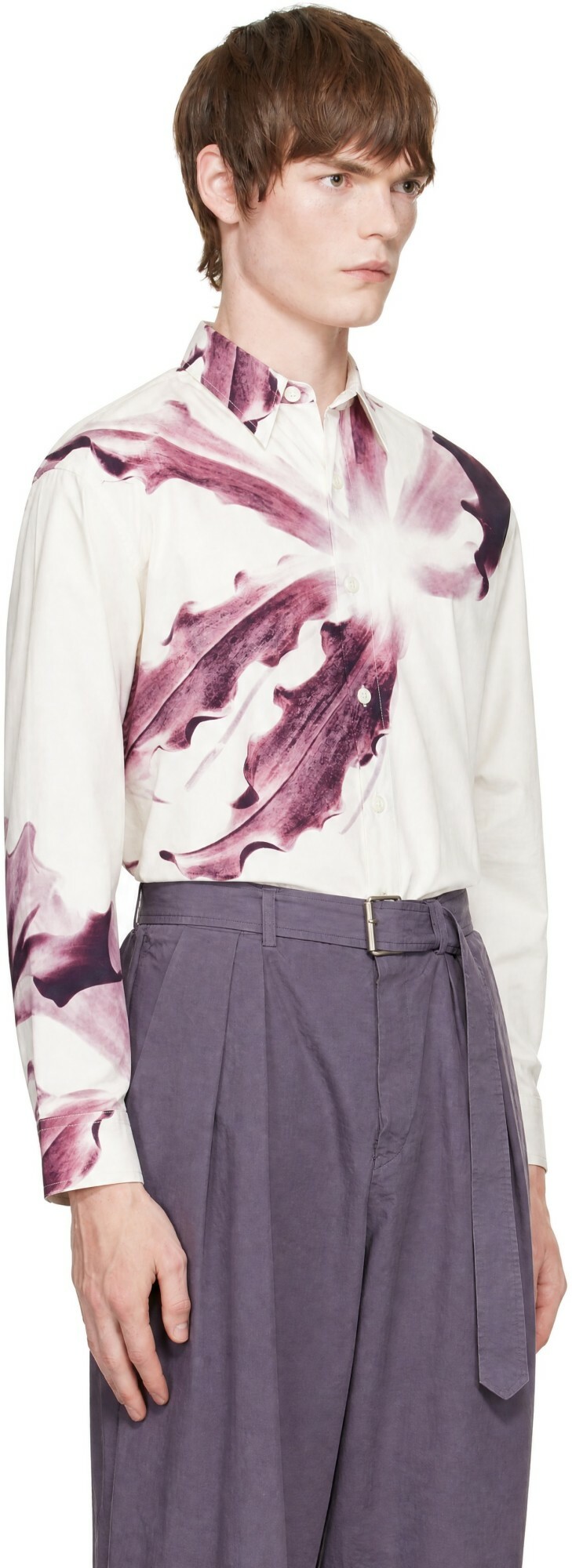 Dries Van Noten White Flower Shirt