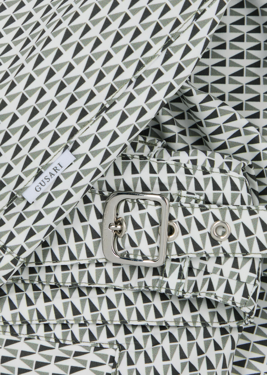 Gusari The London Printed Shell Swim Shorts Grey