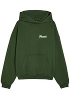 Picante Tailor Logo-embroidered Hooded Cotton Sweatshirt Green