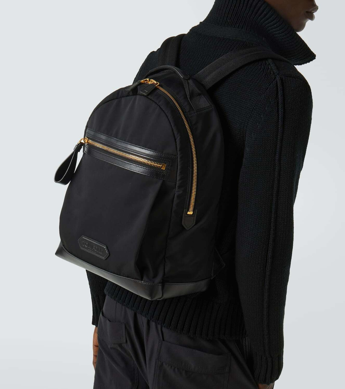 Tom Ford Leather-trimmed backpack