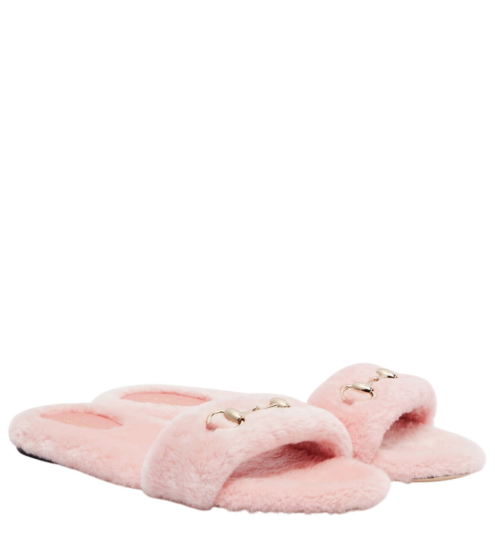 Photo: Gucci Siaga Horsebit shearling slides