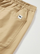 Maison Kitsuné - Wide-Leg Cropped Cotton-Blend Cargo Trousers - Neutrals