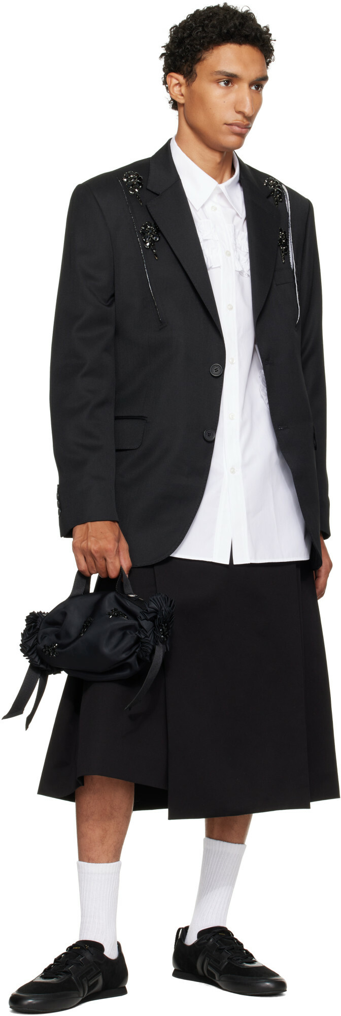 Simone Rocha Black Turbo Mini Double Ribbon Rosette Bag