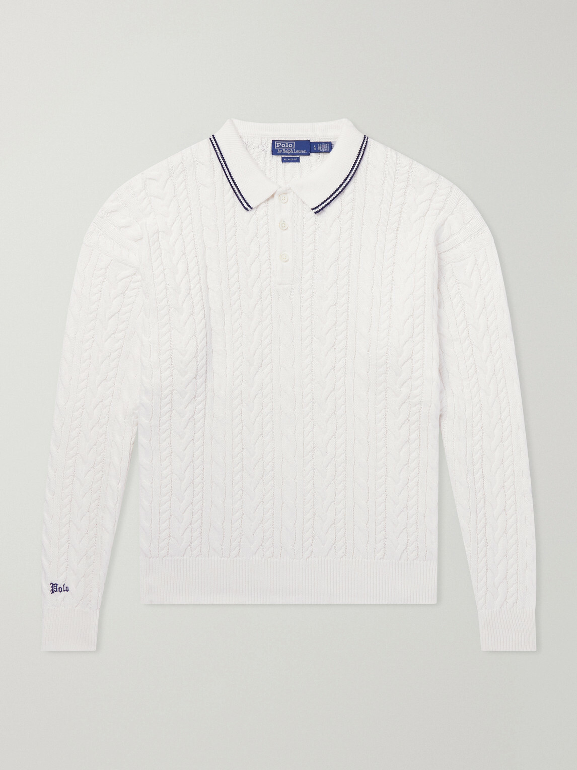 Polo Ralph Lauren - Cable-Knit Cotton and Linen-Blend Sweater - Neutrals