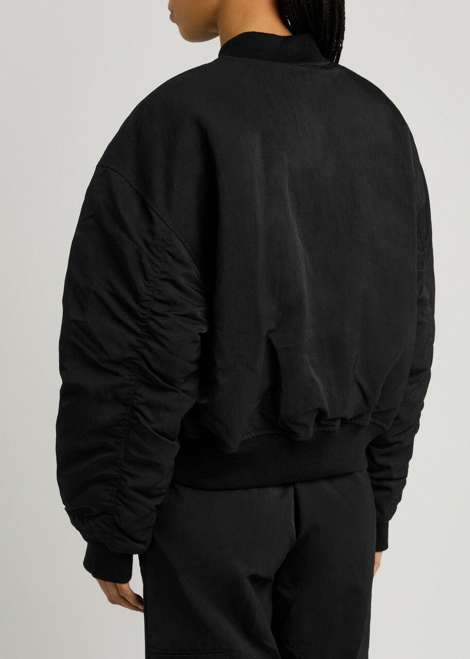 Represent Subway Logo-embroidered Nylon Bomber Jacket Black