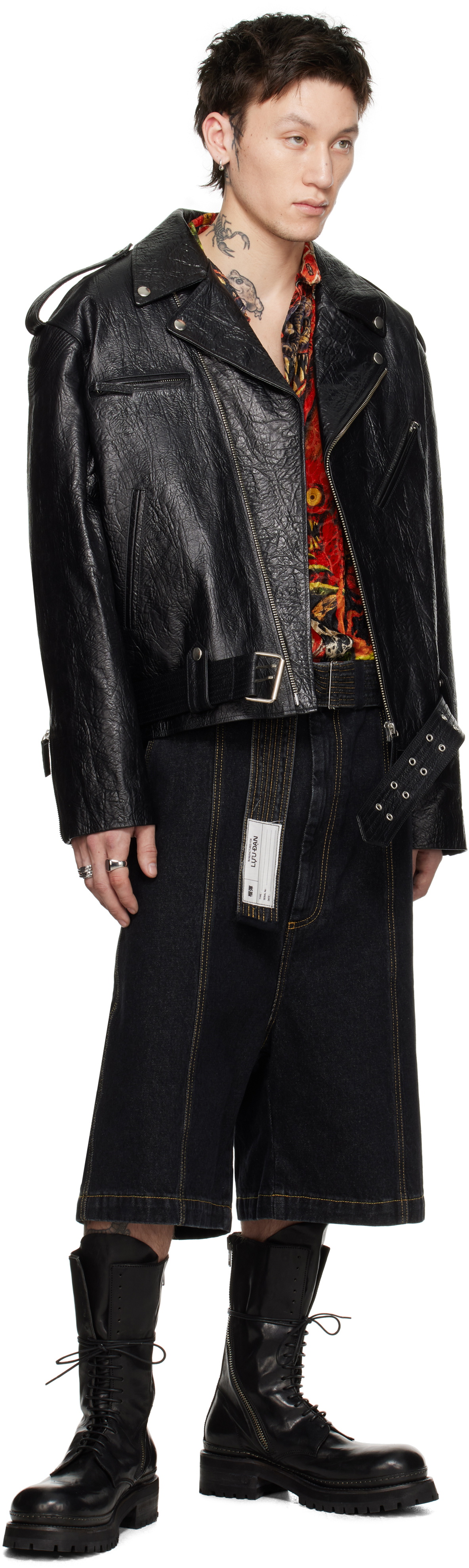 LU'U DAN Black L-D Perfecto Leather Jacket