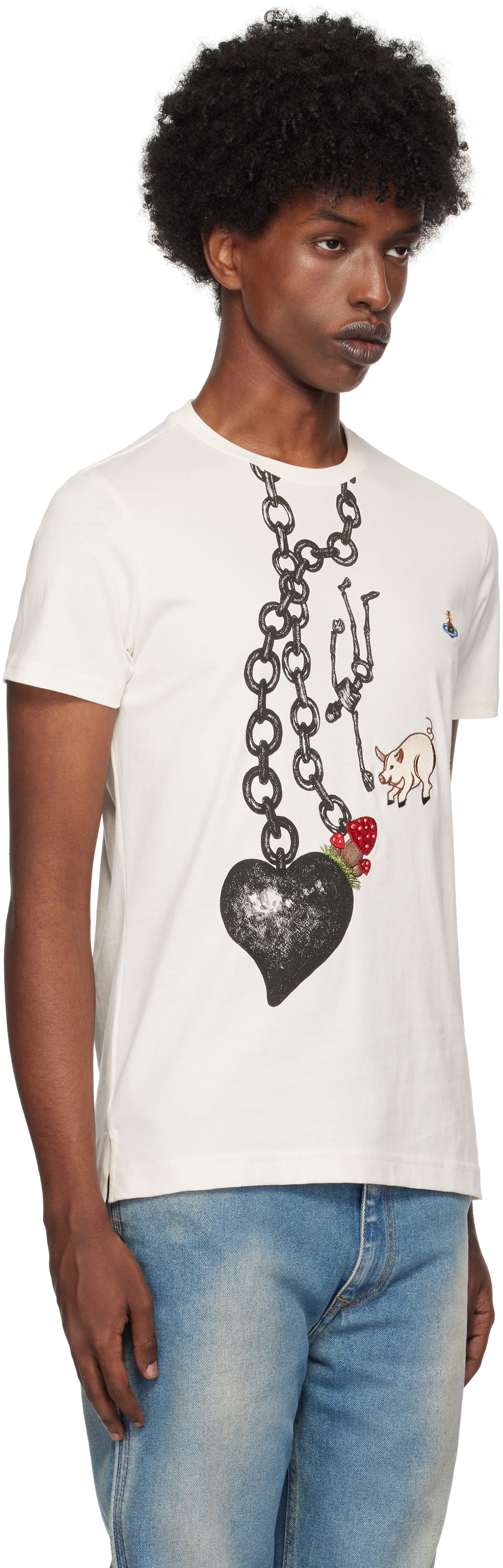 Vivienne Westwood White Heart Chain Peru T-shirt Vivienne Westwood