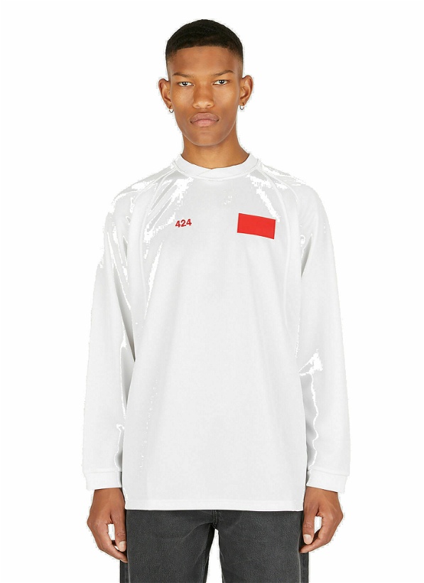 Photo: Logo Embroidery Long Sleeve T-Shirt in White