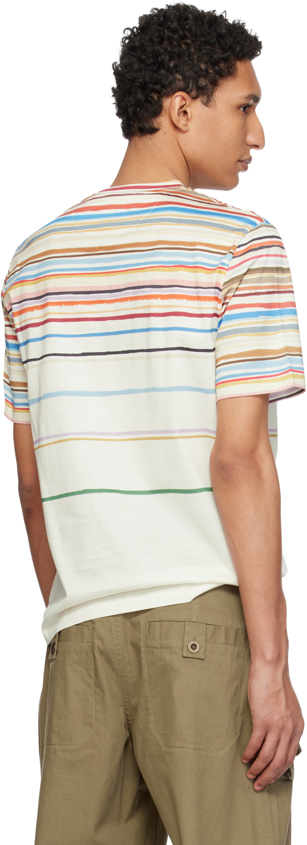 Paul Smith Off-White 'Painted Signature Stripe' T-shirt