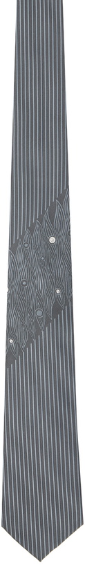 Photo: YOHJI YAMAMOTO Gray Panel Stripe JQ Derby Tie