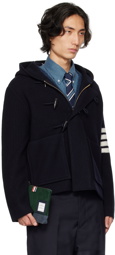 Thom Browne Navy 4-Bar Duffle Coat