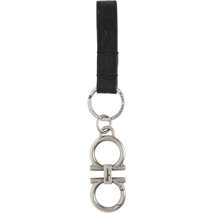 Photo: Salvatore Ferragamo Black Logo Keychain