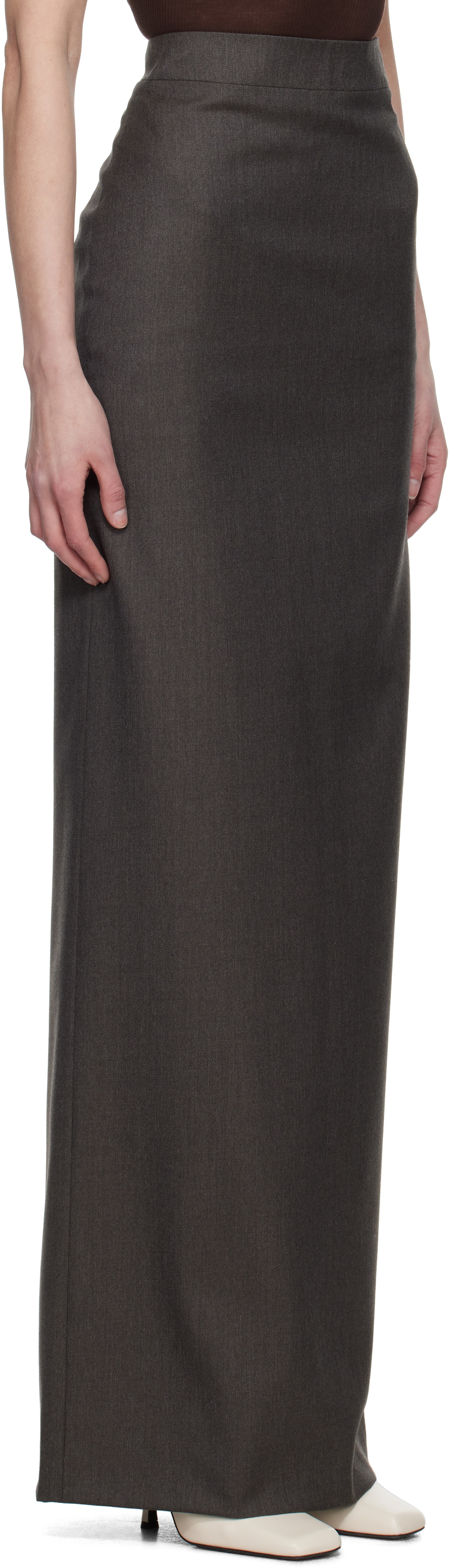 AARON ESH Gray Pencil Maxi Skirt