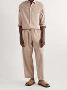 UMIT BENAN B - Straight-Leg Striped Silk and Cotton-Blend Trousers - Neutrals