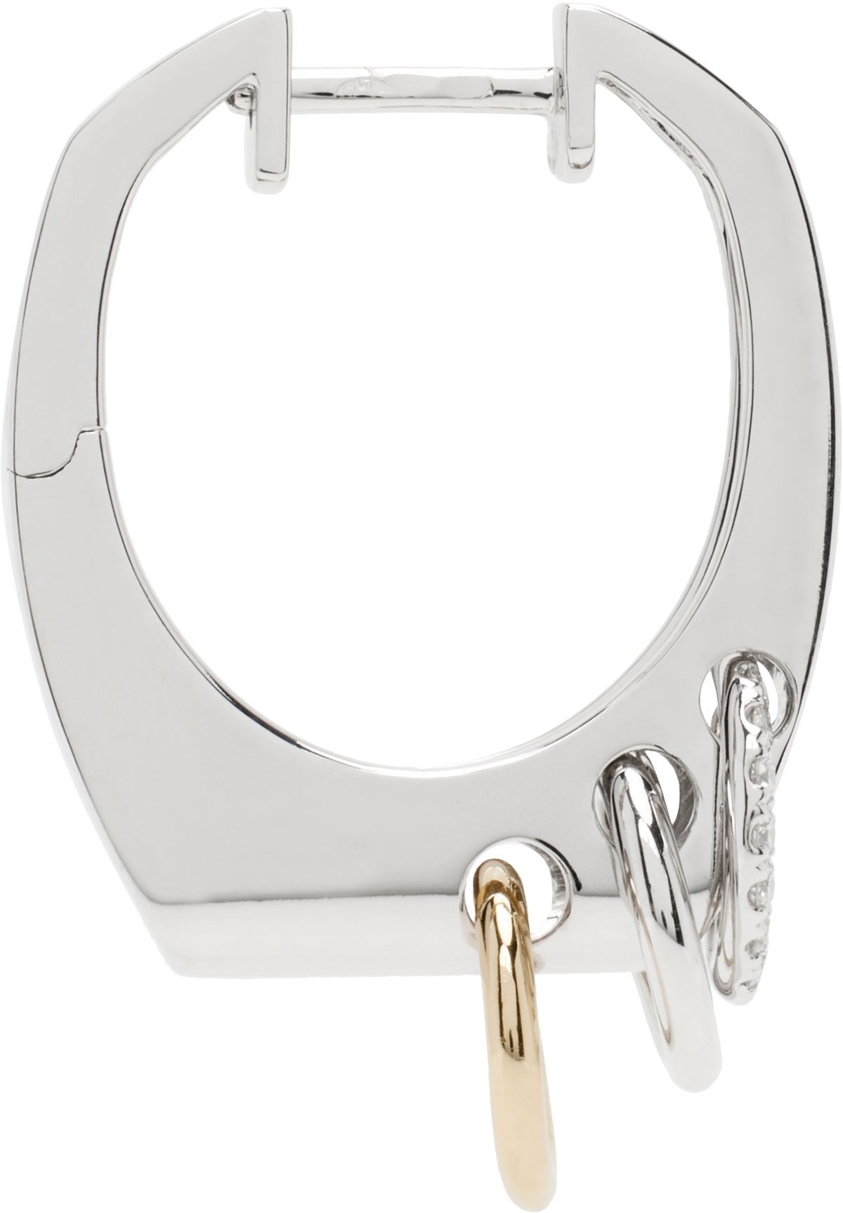 Rainbow K White Gold & Gold Nano Grace Hoop Single Earring