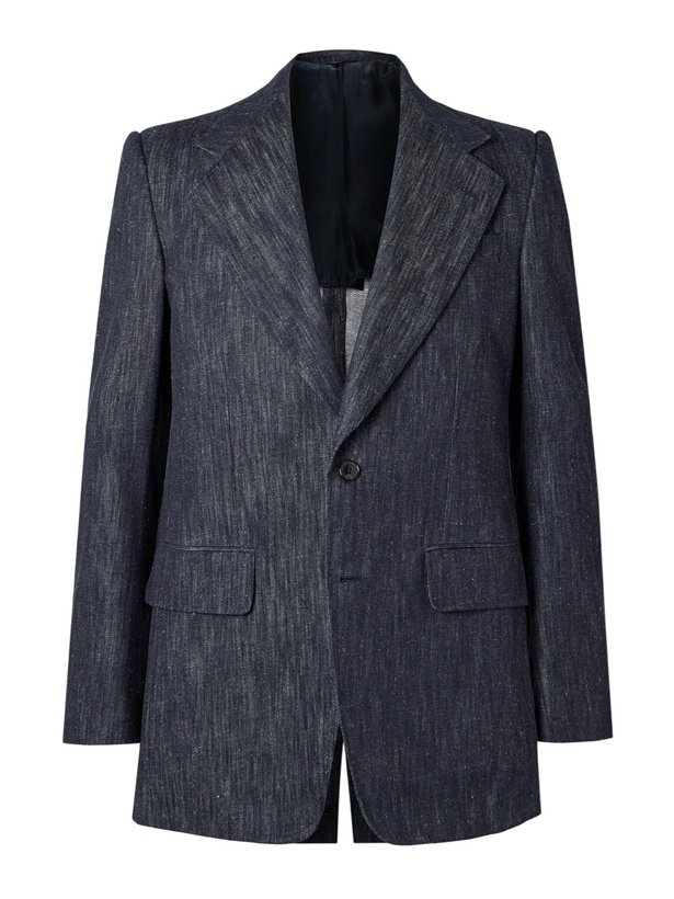 Photo: Husbands - Slub Cotton and Hemp-Blend Twill Blazer - Blue