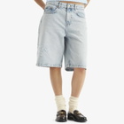 Casablanca Women's Graffiti Denim Shorts in Mid Wash