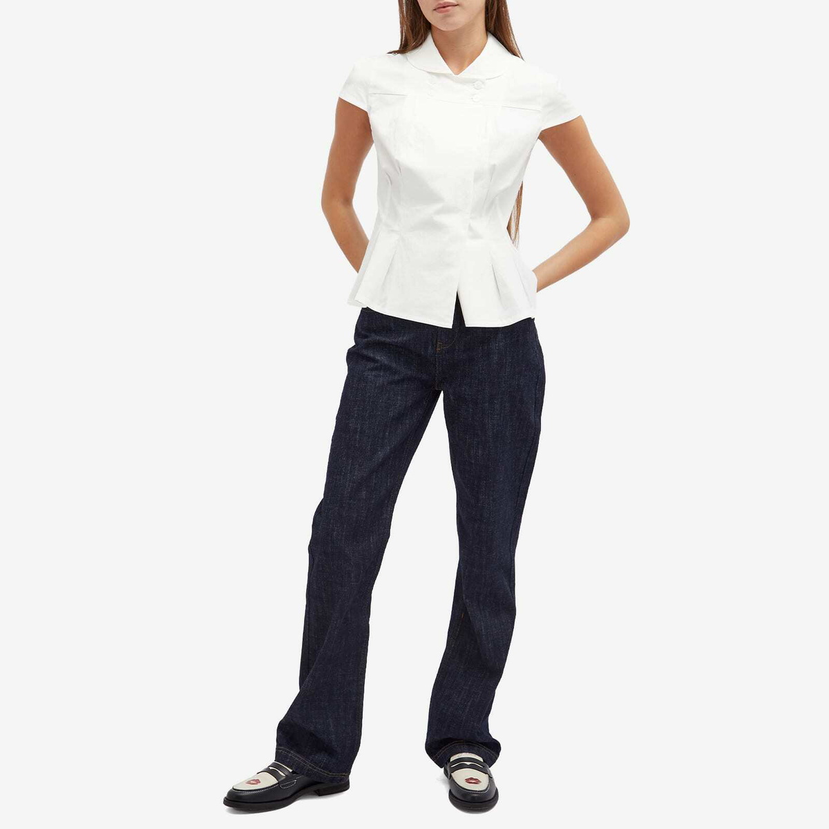 Peachy Den Women's Missy Blouse in Porcelain Peachy Den