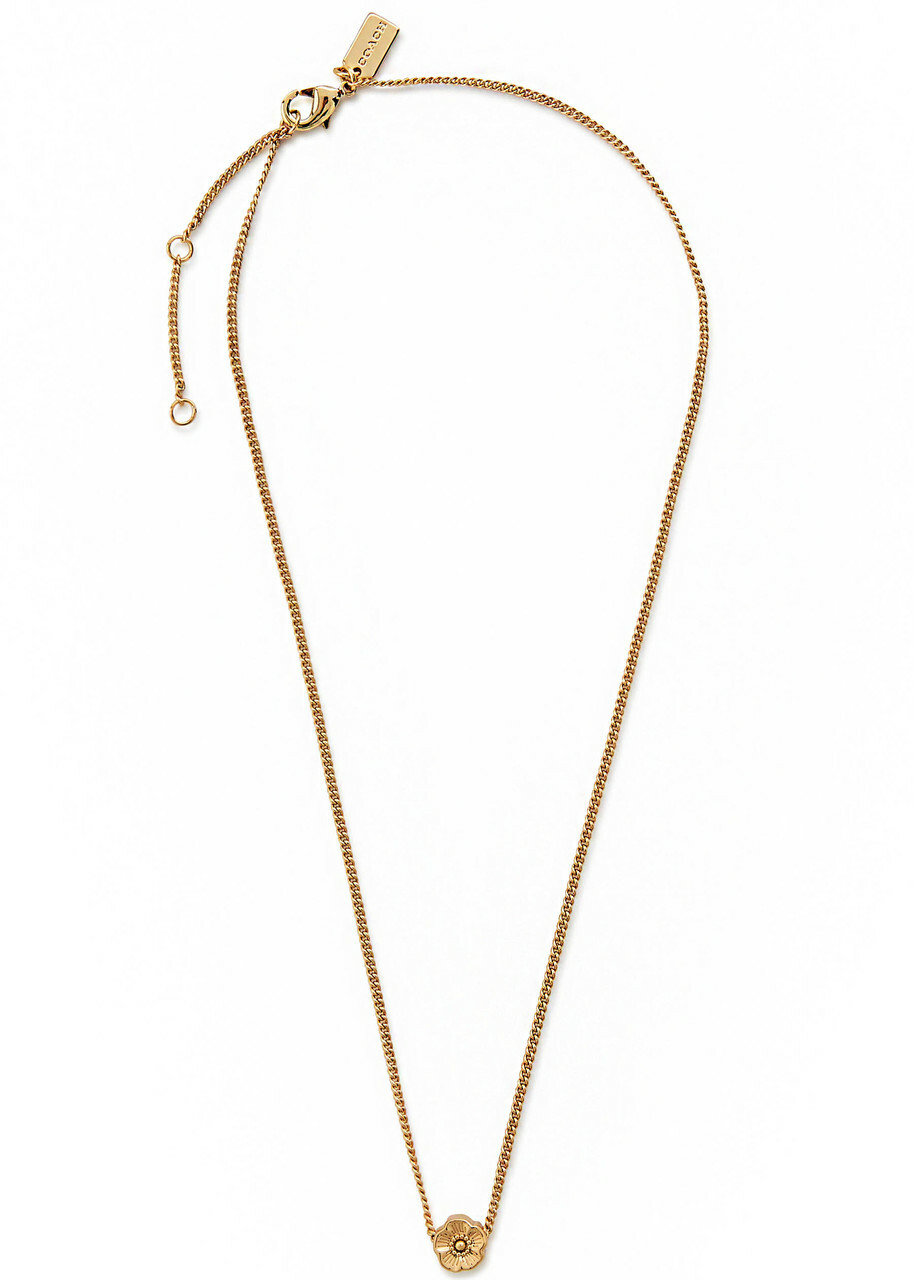 Coach Tea Rose Necklace - Gold - One Size