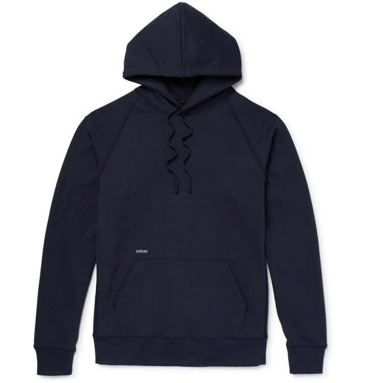 Photo: Adsum - Logo-Embroidered Loopback Cotton-Jersey Hoodie - Blue