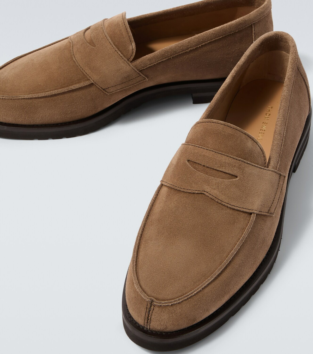 Thom Sweeney Suede penny loafers
