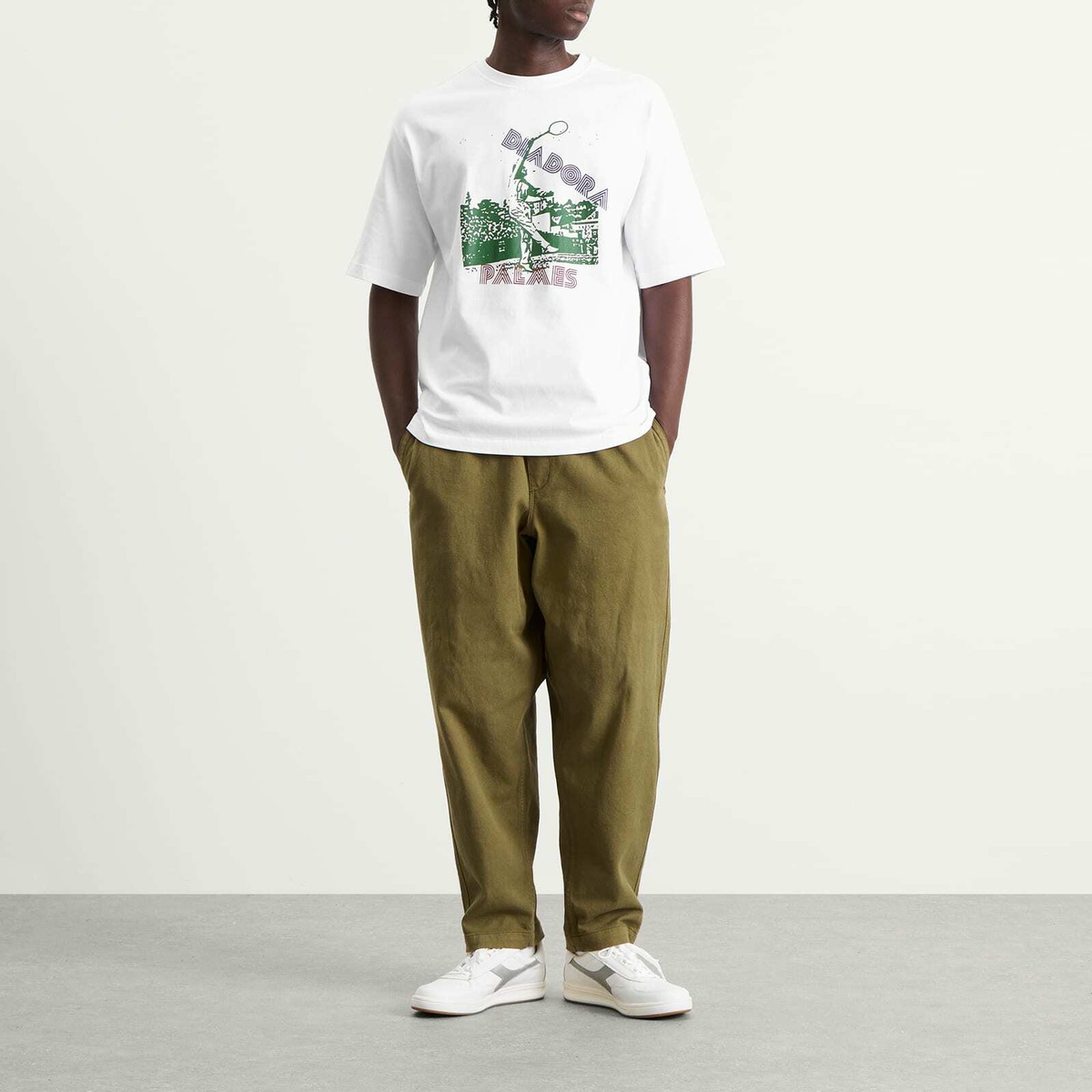 Diadora Men's x Palmes Legacy T-Shirt in Optical White