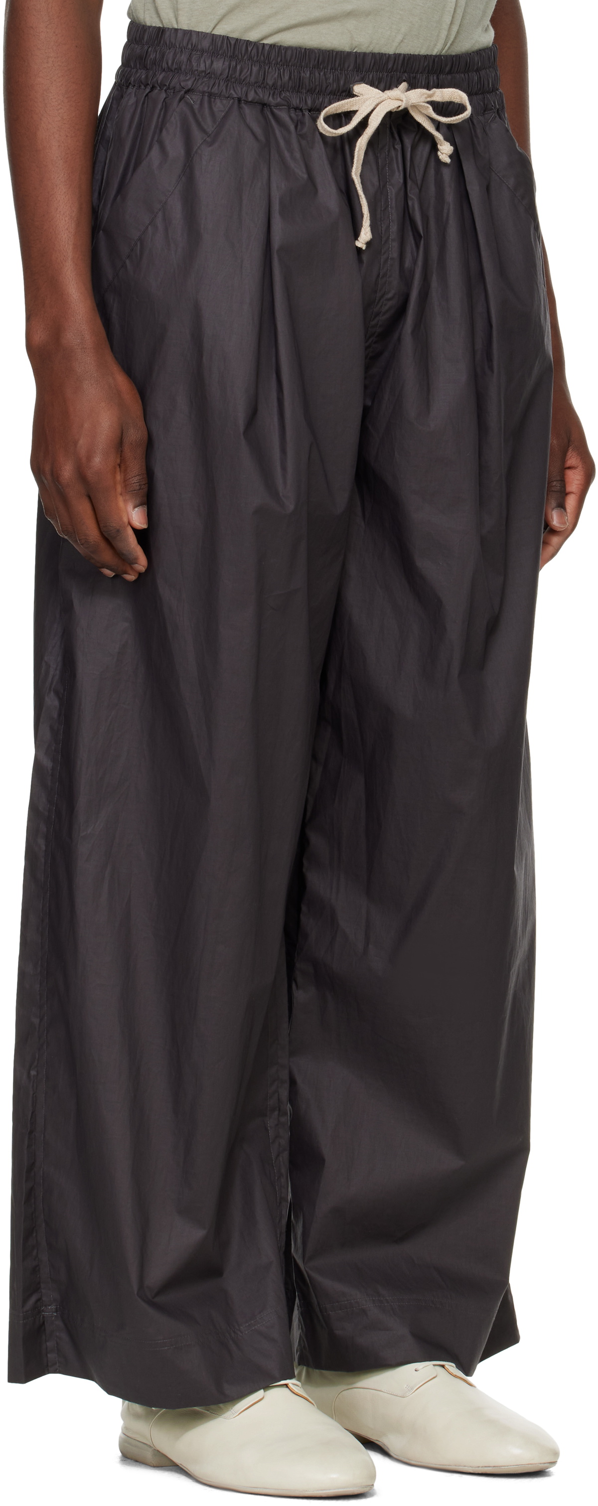 Jan-Jan Van Essche Gray O-Project Coated Typewriter Wide Trousers