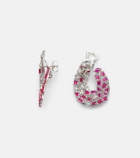 Kamyen 18kt white gold earrings with rubies and diamonds