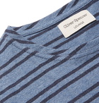 Oliver Spencer Loungewear - Dartford Striped Cotton-Jersey T-Shirt - Blue