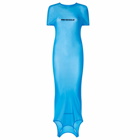 Jean Paul Gaultier Women's Mesh Double Side Dress in Ibiza Blue/Black