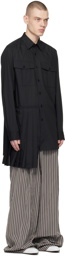 Dries Van Noten Black Pleated Shirt