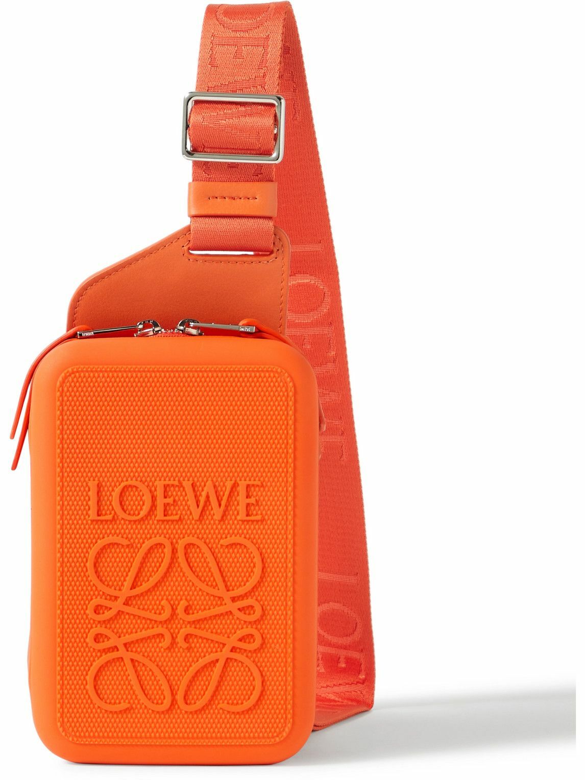 Molded Sling Leather Crossbody Bag in Black - Loewe