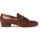 Gucci - Paride Webbing-Trimmed Tasselled Leather Loafers - Brown