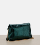 Dries Van Noten Medium metallic leather clutch