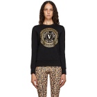 Versace Jeans Couture Black V-Emblem Logo Sweatshirt