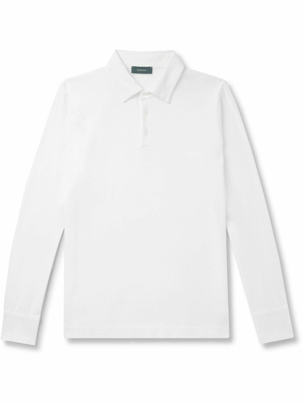 Photo: Incotex - Slim-Fit Cotton-Jersey Polo Shirt - White