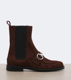 Gucci Boulevard Horsebit GG suede Chelsea boots