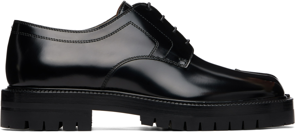 Maison Margiela Black Tabi Lace-Up Derbys