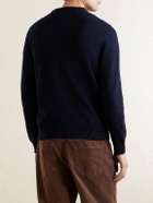 Purdey - Wool and Cotton-Blend Sweater - Blue