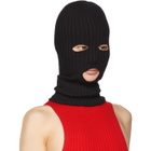 giu giu Black Rib Knit Ski Mask