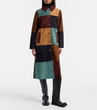 Rixo Patchwork suede coat