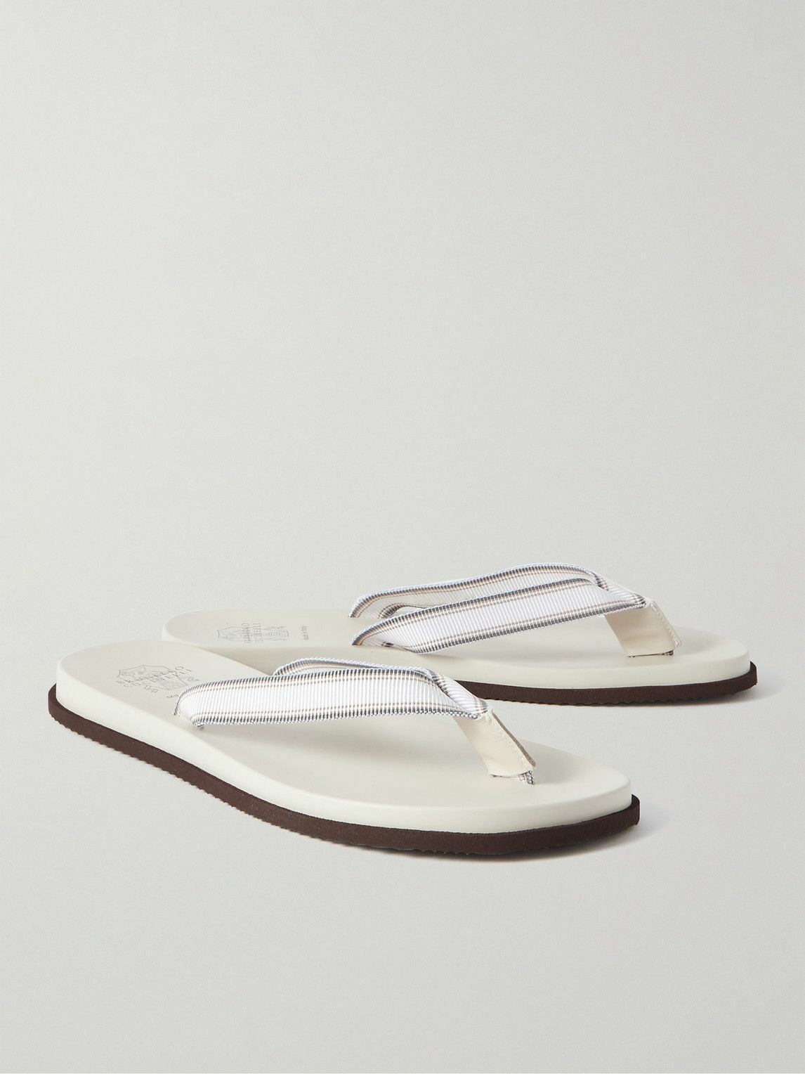 Brunello Cucinelli - Pool Grosgrain Flip Flops - White