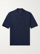 BARENA - Marco Linen Polo Shirt - Blue