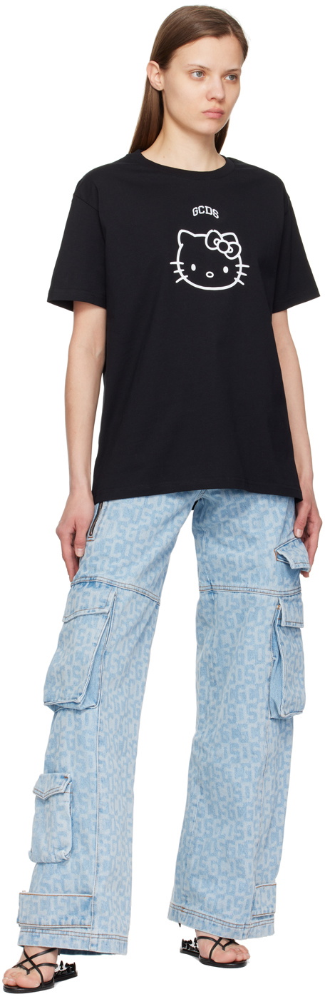 GCDS Black Loose T-Shirt
