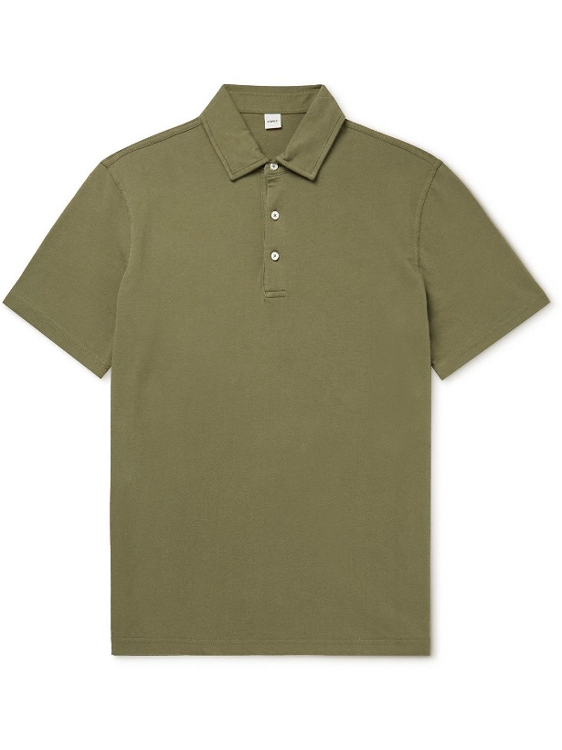 Photo: Aspesi - Cotton-Jersey Polo Shirt - Green