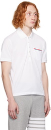 Thom Browne White Patch Pocket Polo