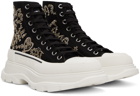 Alexander McQueen Black Slick Platform Sneakers